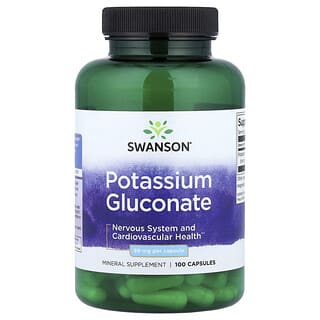 Swanson, Potassium Gluconate, 99 mg, 100 Capsules