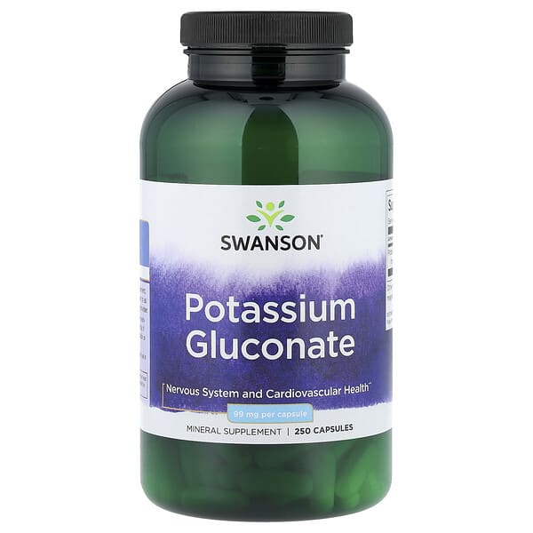 Potassium Gluconate, 99 mg, 250 Capsules