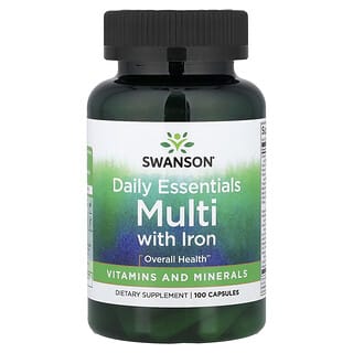 Swanson Vitamins, Multi Dengan Zat Besi, 100 Kapsul untuk Kebutuhan Harian