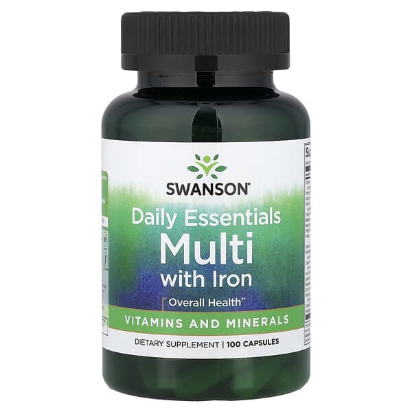 Swanson Vitamins, Daily Essentials Multi mit Eisen, 100 Kapseln