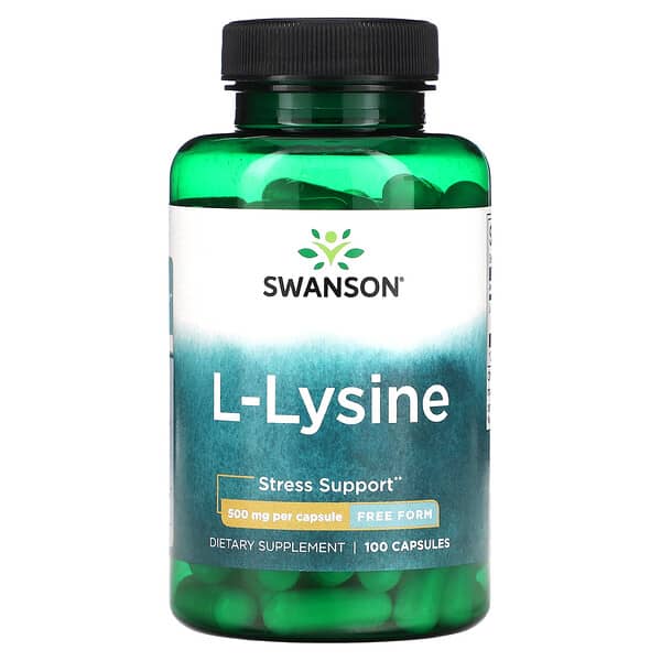 Swanson, L-賴氨酸，500 毫克，100 粒膠囊