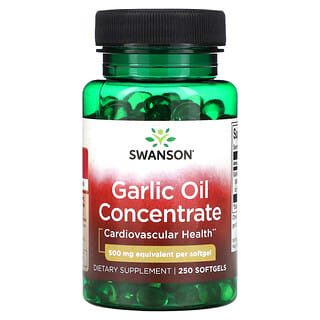 Swanson, Concentré d'huile d'ail, 500 mg, 250 capsules à enveloppe molle