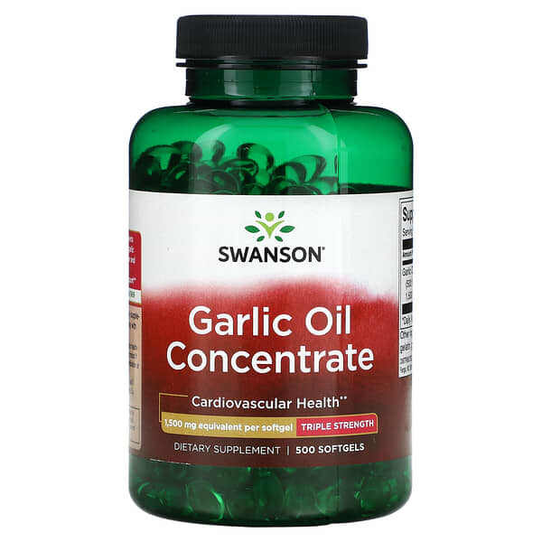 Swanson, 濃縮大蒜油，1,500 毫克，500 粒軟凝膠