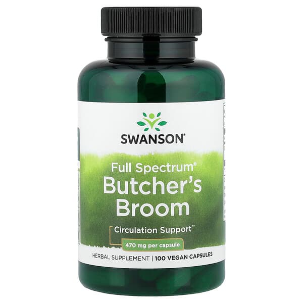 Swanson Vitamins, Full Spectrum® Butcher's Broom, 470 mg, 100 Vegan Capsules — product photo 1