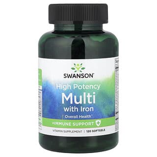Swanson, Podpora imunity Multi Plus se železem, vysoká účinnost, 120 měkkých kapslí