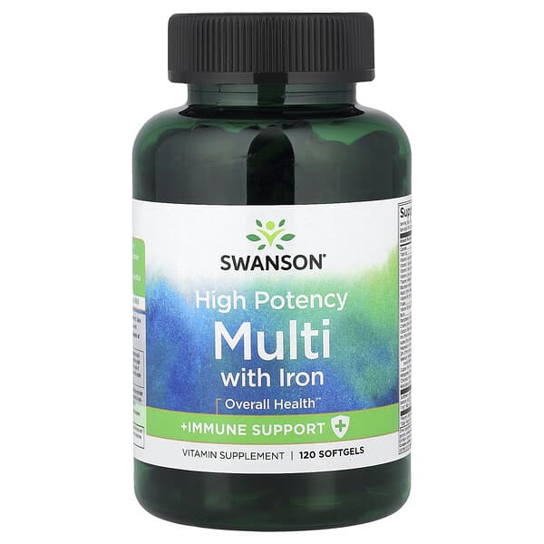 Swanson Multi With Iron, High Potency, 120 Softgels
