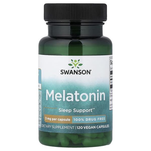 Swanson Melatonin, 3 mg, 120 Vegan Capsules