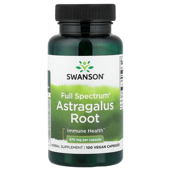 Swanson Vitamins, Full Spectrum® Astragalus Root, 470 mg, 100 Vegan Capsules