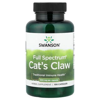 Swanson Vitamins, Volledig spectrum® kattenklauw, 500 mg, 100 capsules