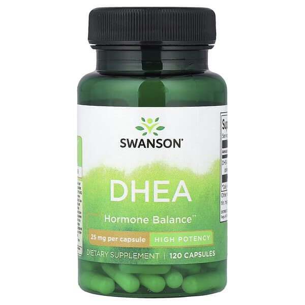 Swanson, DHEA，優效，25 毫克，120 粒膠囊