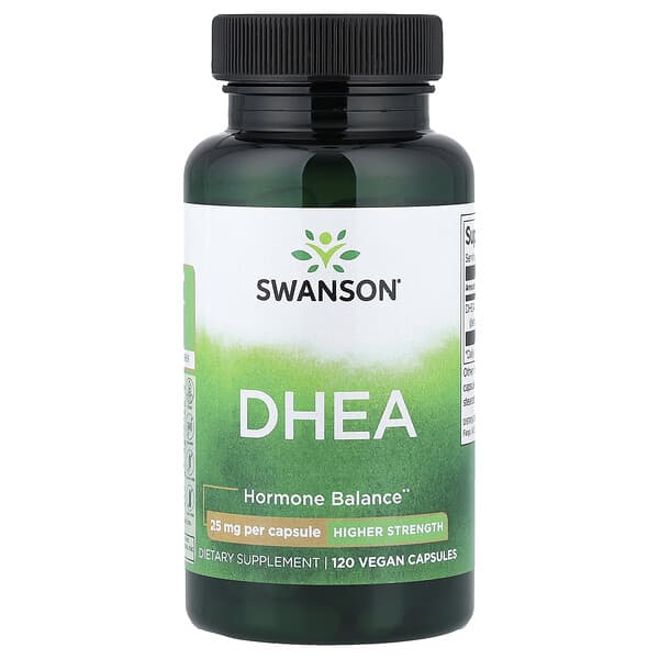 Swanson, DHEA，優效，25 毫克，120 粒膠囊