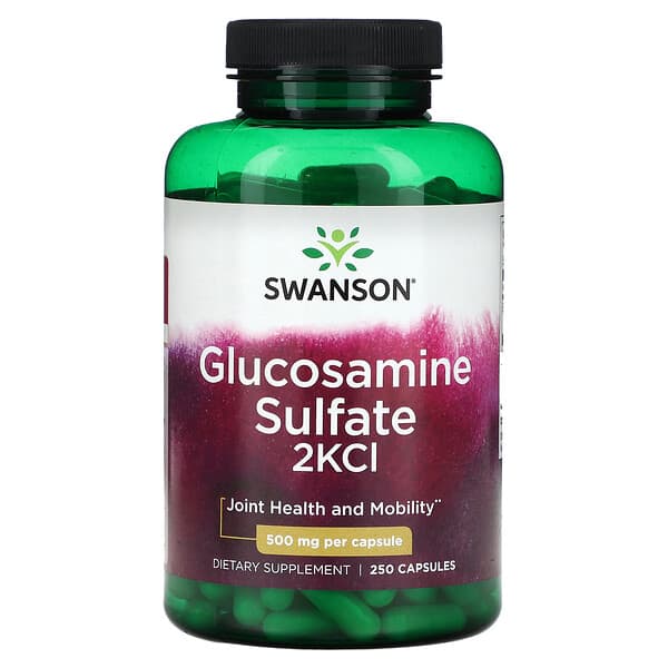 Swanson, Sulfato de glucosamina 2KCI, 500 mg, 250 cápsulas