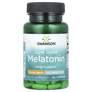 Swanson, Мелатонин в низкой дозе, 1 мг, 120 капсул