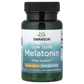 Swanson, Låg dos melatonin, 1 mg, 120 veganska kapslar