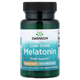 Swanson Vitamins, Melatoniini, pieni annos, 1 mg, 120 kapselia