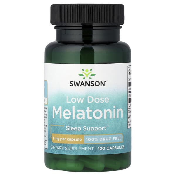 Swanson Low Dose Melatonin, 1 mg, 120 Capsules