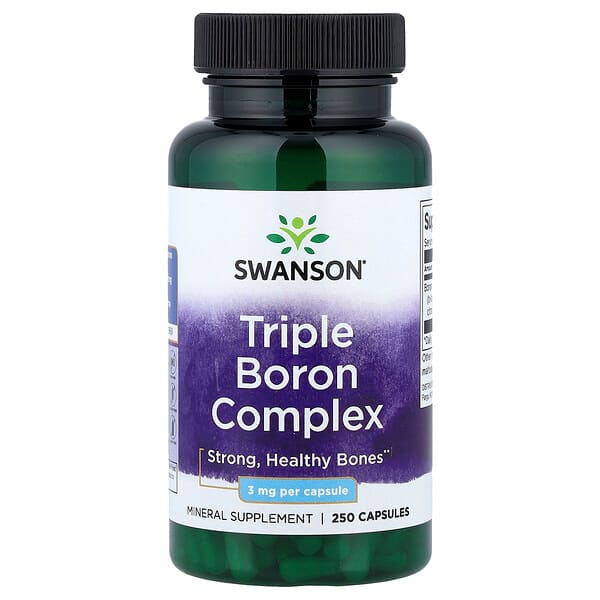 Swanson Vitamins, Trippel borkompleks, 3 mg, 250 kapsler