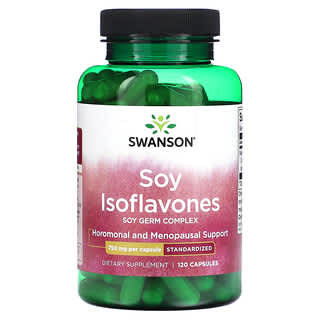 Swanson, Isoflavonas de soya, Complejo de germen de soya, Estandarizado, 750 mg, 120 cápsulas