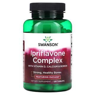 Swanson, Комплекс иприфлавона с витамином D, кальцием и бором, 120 таблеток