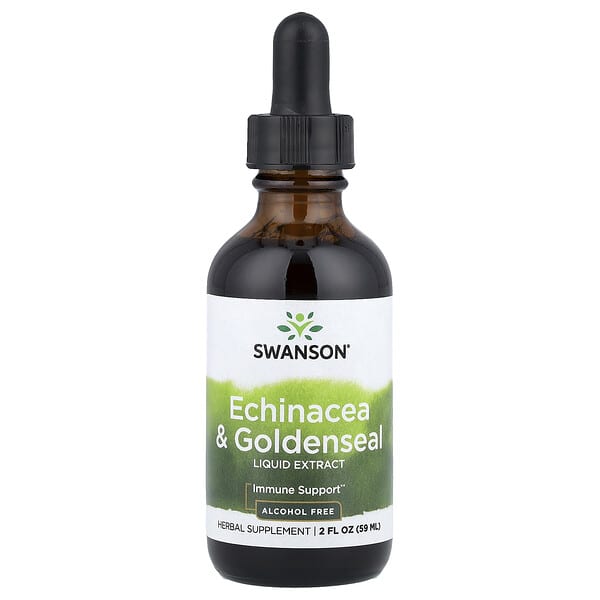 Swanson Vitamins, Echinacea & Goldenseal Liquid Extract, Alcohol Free, 2 fl oz (59 ml) (Discontinued Item) — product photo 1