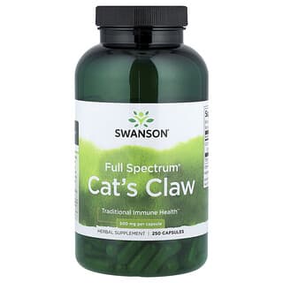 Swanson, Uña de gato de espectro completo, 500 mg, 250 cápsulas