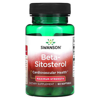 Swanson, Beta-Sitosterol, Força Máxima, 60 Cápsulas Softgel