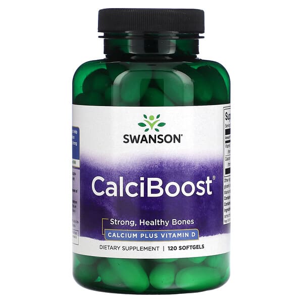 Swanson, CalciBoost（カルシブースト）、ソフトジェルカプセル120粒