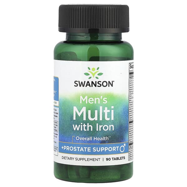 Swanson Vitamins, 남성용 종합비타민, 철분 함유, 90정