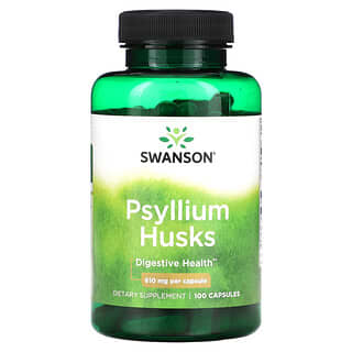 Swanson, Cáscaras de psyllium, 610 mg, 100 cápsulas