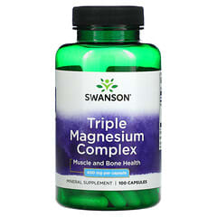 Swanson, Complexo de Magnésio Triplo, 400 mg, 100 Cápsulas