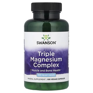 Swanson, Triple Magnesium Complex, 400 mg, 100 Vegan Capsules