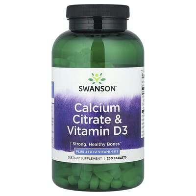 Swanson, Calcium Citrate and Vitamin D3, 250 Tablets