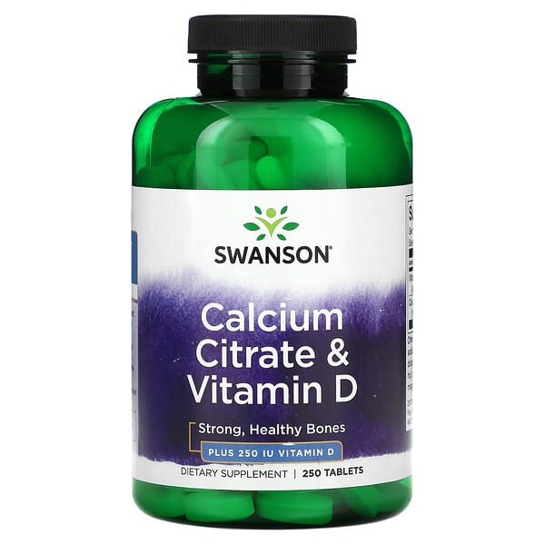 Swanson, Citrato de calcio y vitamina D, 250 comprimidos