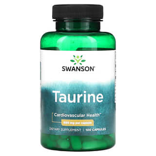 Swanson, Taurina, 500 mg, 100 cápsulas