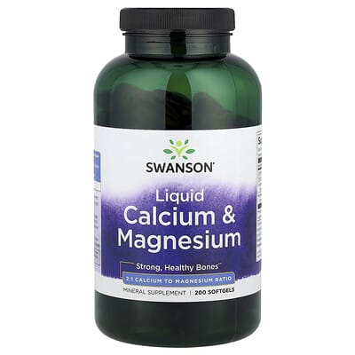 Swanson, Liquid Calcium & Magnesium, 200 Softgels