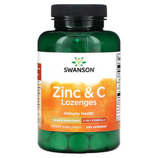 Swanson, Pastillas de zinc y vitamina C, Naranja y limón`` 200 pastillas