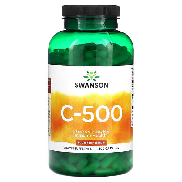 Swanson, C-500，玫瑰果維生素 C，500 毫克，400 粒膠囊