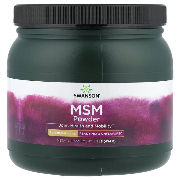 Swanson MSM Powder, Ready-Mix & Unflavored, 1 lb (454 g)