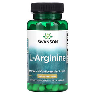 Swanson, L-arginina, 500 mg, 100 cápsulas