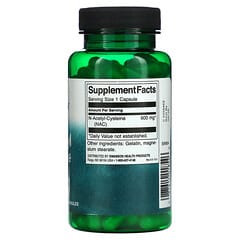 Swanson, N-acétylcystéine, Soutien antioxydant, 600 mg, 100 capsules