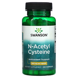 Swanson, N-Acetil Cisteína, Suporte Antioxidante, 600 mg, 100 Cápsulas