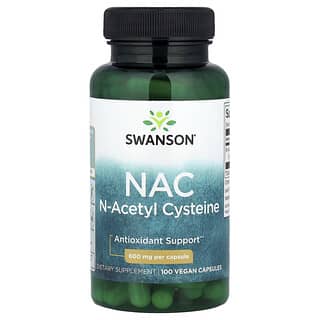 Swanson, NAC, N-acetilcisteína, 600 mg, 100 cápsulas veganas