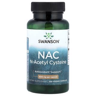 Swanson, NAC, 600 мг, 100 веганских капсул