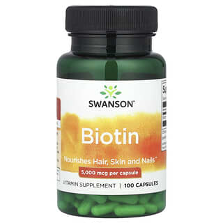 Swanson, Biotin, 5,000 mcg, 100 Capsules
