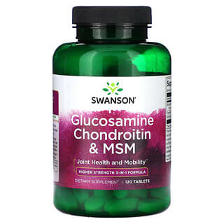 Swanson, Glukozamina, chondroityna i MSM, 120 tabletek