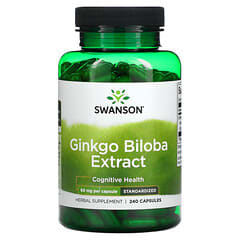 Swanson, Extrait de ginkgo biloba, 60 mg, 240 capsules