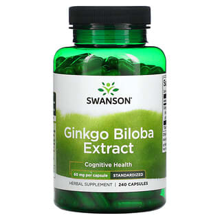 Swanson, Extracto de Ginkgo biloba, 60 mg, 240 cápsulas