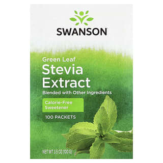 Swanson, Zöld levél stevia kivonat, 100 csomag