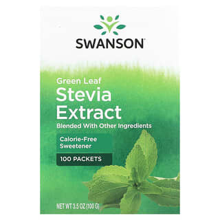 Swanson, Extrato de Estévia de Folha Verde, 100 Pacotes