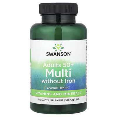 Swanson, Iron-Free Multivitamin for Adults 50+, 100 Tablets